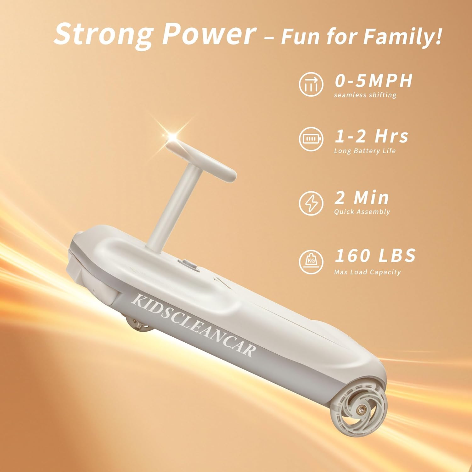 KIDSCLEANCAR: Portable Go Kart, 12v Race Car Ride